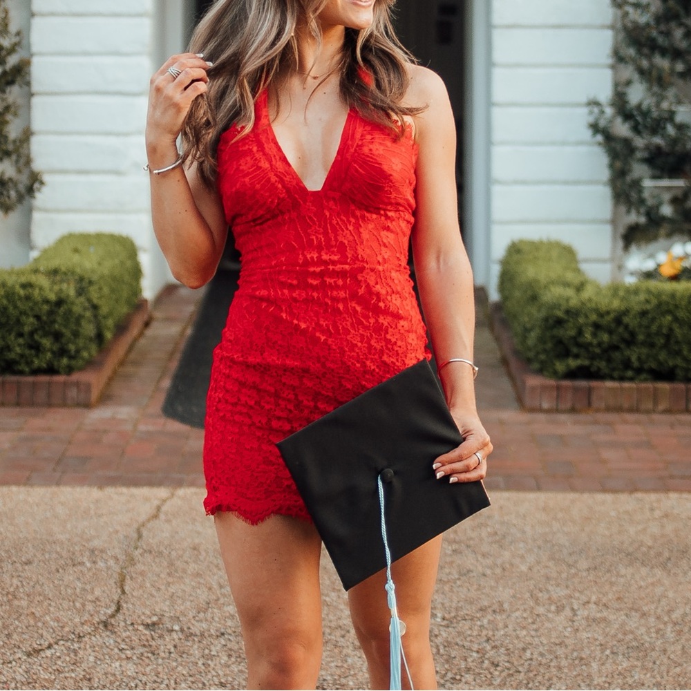 NBD Red Lace Dress